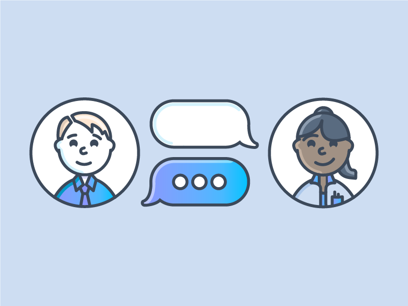 Coworkers chat bubble ai conversation branding brand graphic design line art workforce chat illustration