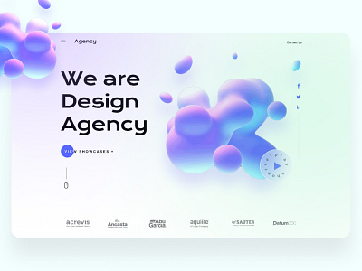 Creative agency landing page 3d blob color graphic design typography ui uidesign website design