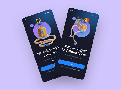 NFT Marketplace mobile app concept