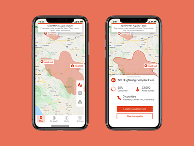 California Fire Tracking app app california fire iphonexs safety ui uidesign ux ui ux design uxdesign wildfires