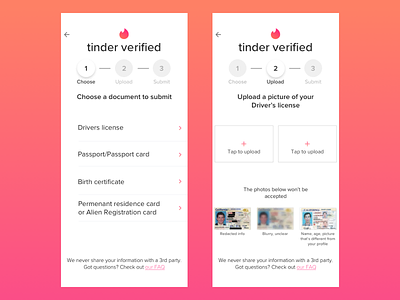 Tinder Verification feature app dating dating app datingapp iphonexs tinder ui uidesign ux ui ux design uxdesign