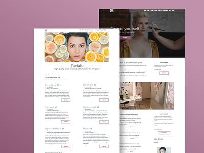 Local Spa Website Redesign freelance freelance design landing page salon spa ui uidesign ux ui ux design uxdesign website