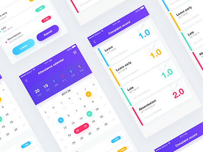 Attendance Calendar by Jack deng on Dribbble