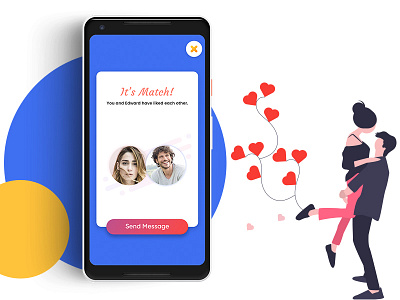 Dating App Match Screen | Mobile Application | Suffix Digital android android app android app design app app branding branding design illustration mobile design ui ux