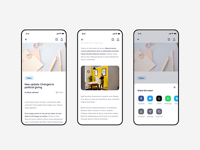 Ethic — UX UI app cards ui category clean ui figma light mode minimal minimalist news news app news app ui share ui ui design ux ux ui