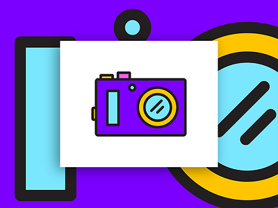 Camera cool design flat holiday icon icon flat illustration line photo photography tech vector