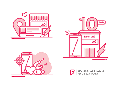 Foursquare Icons cool design eat flat flat icon foursquare icon illustration line tech vector