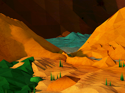 Low Poly Cave close-up 3d abstract c4d cinema 4d illustration landscape low poly lowpoly mountain render scene