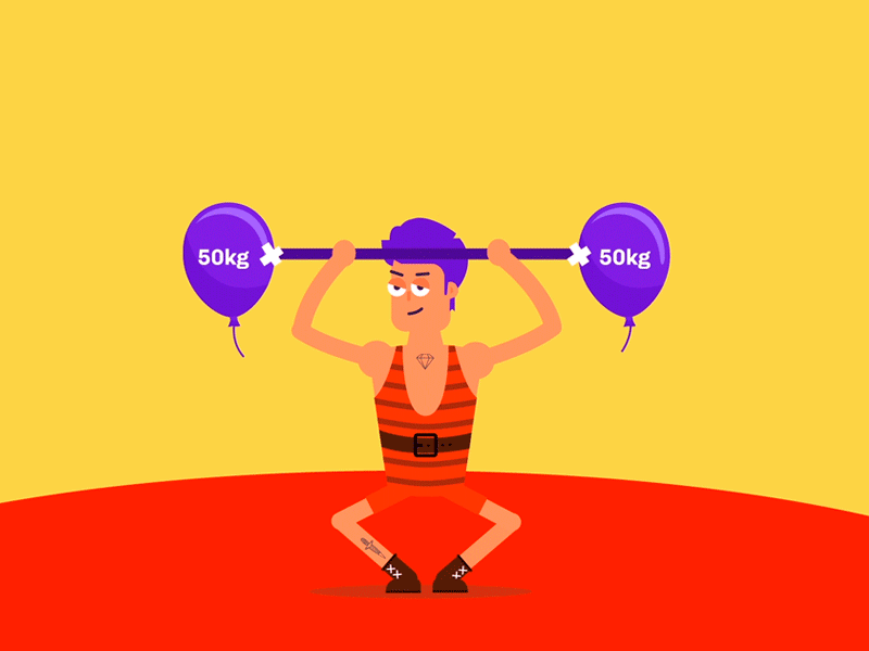 Character: Strongman 2d animation animation carnival character character animation character design circus gif loop man strongman weightlifting