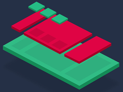 UI Layering 3d exploded view interface isometric ui ui kit
