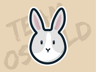 Oswald the Rabbit animal bunny character flat illustration pet rabbit sticker vector