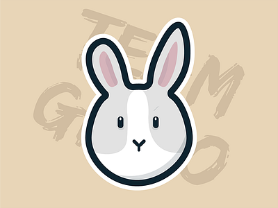 Gizmo the Rabbit animal bunny character flat illustration rabbit sticker vector