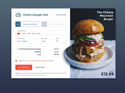 Daily UI Challenge #002 - Checkout burgers checkout checkout form credit card form dailyui dailyui 002 design food illustration payment payment form takeaway ui uidesign user experience user experience ux user interface user interface design ux vector