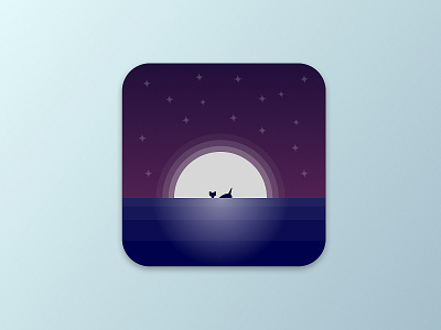Daily UI Challenge #005 - App Icon app design app icon daily ui dailyui dailyui 005 dark gradient icon night sea ui ui ux vector whale