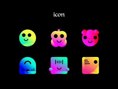 Colorization of cartoon icons icon ui