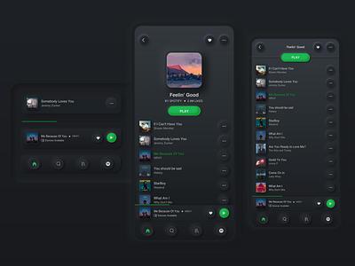 Spotify Neumorphism - Playlists & Charts animation app bottom nav charts dark dark mode design gradient music app music player neumorphic neumorphism playlists skeumorphism