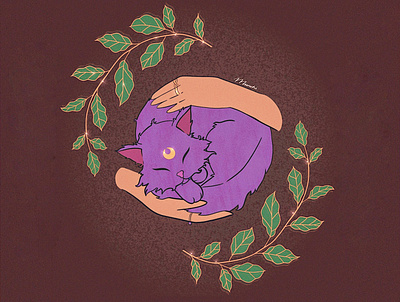 Handfull moon kitty art branding cat cute drawing graphic design illustration moon