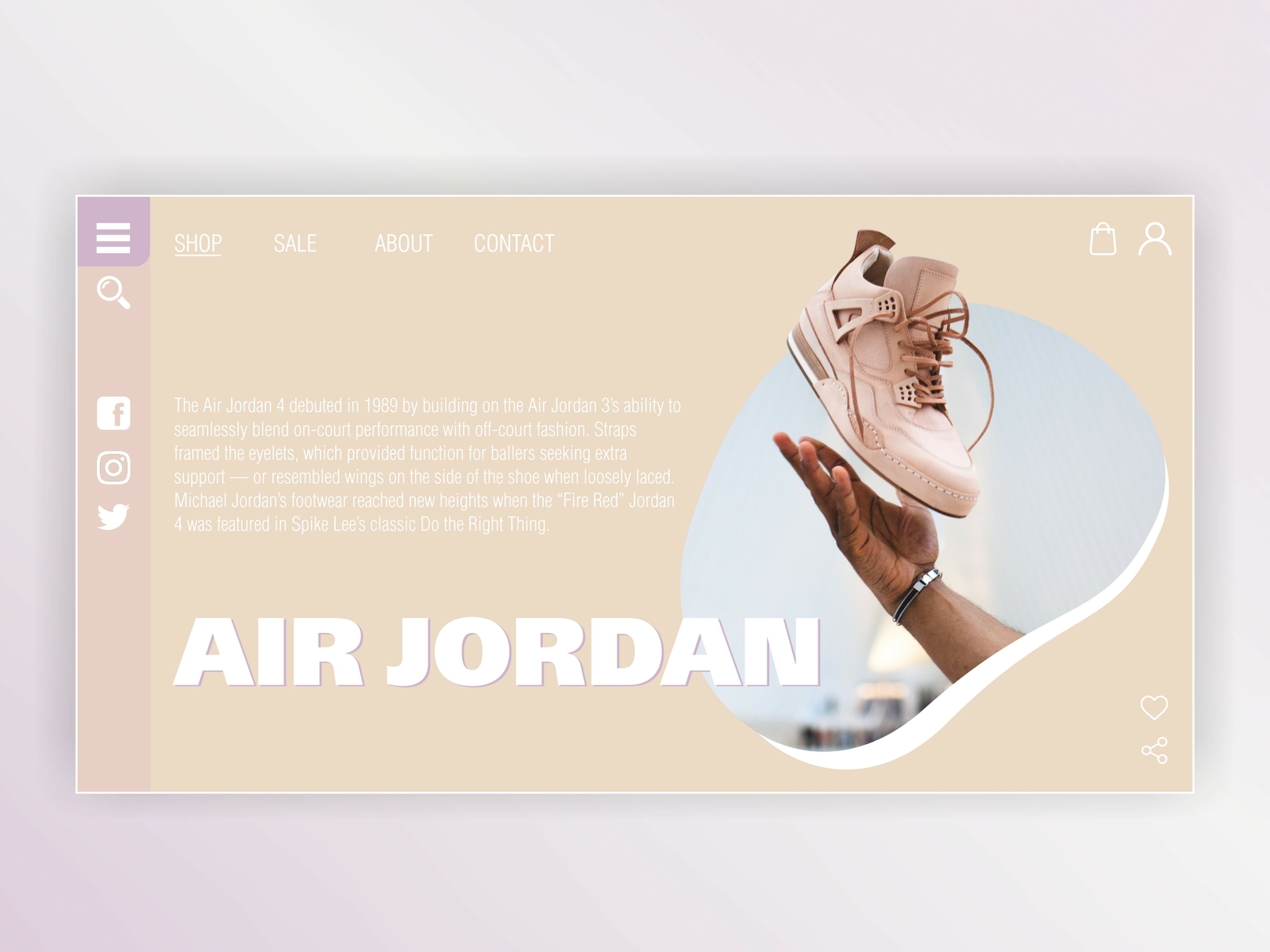 Travis Scott x Air Jordan 1 ''Cactus Jack'' website design by  Pieter-Jannick Dijkstra on Dribbble