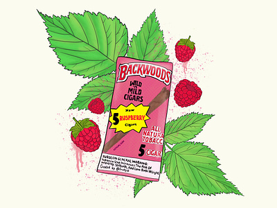 Backwoods raspberry concept illustration