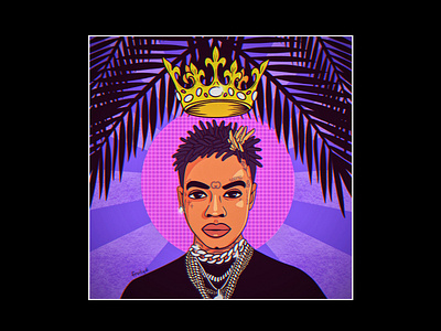 Portrait of Soulja Boy art california collage cover design drako illustration music palm purple rap rapper sodmg souljaboy