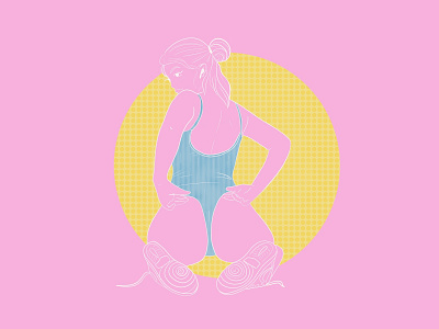 Girl with delicious body art body fashion girl illustration minimalism pink sexy sexy girl