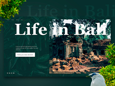 Lil shot of the Bali project bali design dream figma photoshop travel ui ux webdesign website