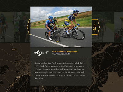 Le Tour bike card map slideshow tour de france ui ux