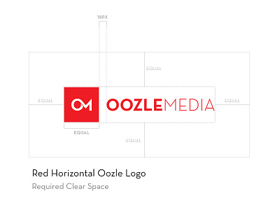 Oozle Media Branding Guidelines balance branding clear space logo neutraface om oozle media red typography
