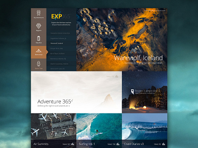 Explore adventure camping dashboard interface design photography surfing ui ux