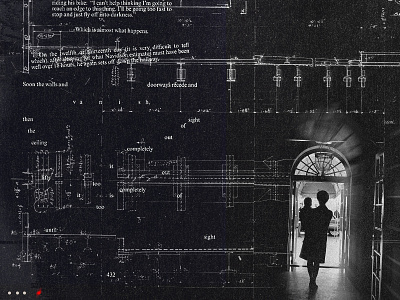 House of Leaves black collage wallpaper white
