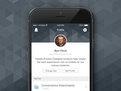 Canvas App - Profile app apple design ios mobile profile ui ux
