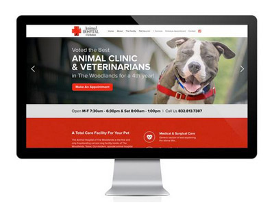 Animal Hospital of The Woodlands animal hospital animals design responsive texas the woodlands web design