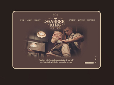 Barber king home page design branding homepage landingpage logo ui