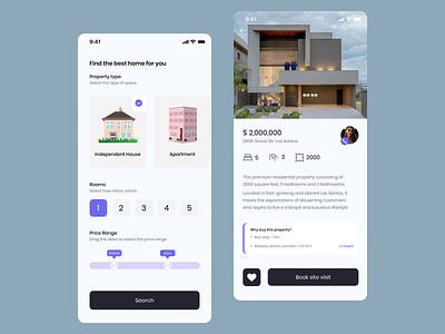 Property Rental App design figma illustration mobile app rental app renting ui ux