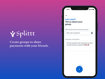 Splittt: share expenses as a group bill splitting bills mobile app ui ux