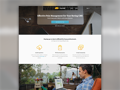 HippoEd abril design hippoed home landing page marketing proof of concept proxima nova splash web