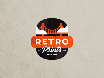 Retro Prints Logo badge logo california design emblem illustration logo logo concept logo design prints retro san francisco vector