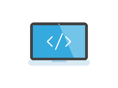 Laptop Icon blue code desktop dev flat icon laptop macbook startup tech