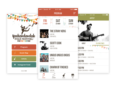 Yackandandah Folk Festival App app artists australia community country event feed folk ios music