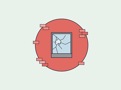Broken Window Illustration app emergency glass icon illustration ios onboarding sketch app window