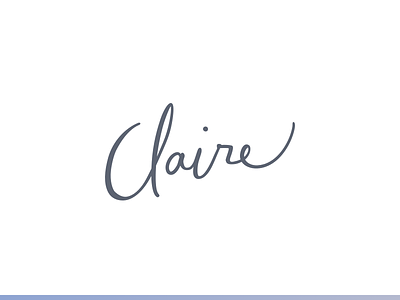 Personal logo calligraphy claire illustrator lettering logo personal portfolio purple sketch