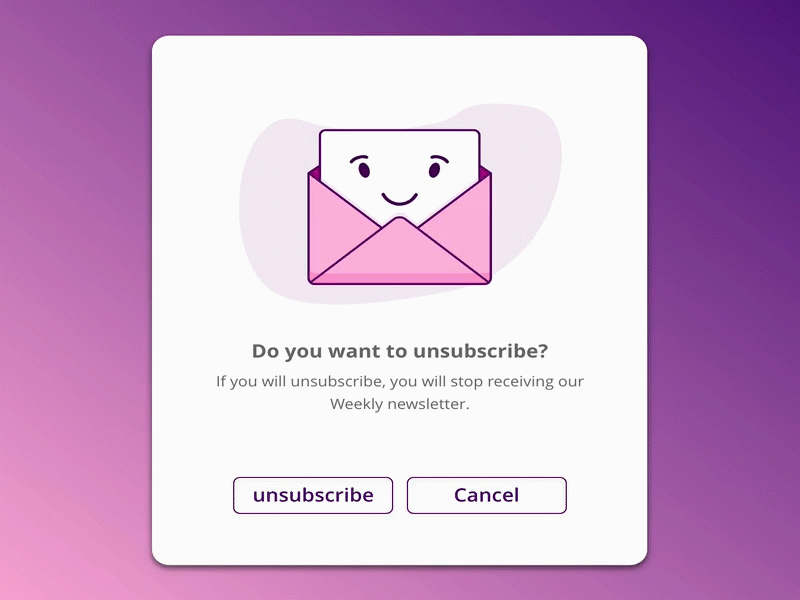 unsubscribe Interaction autoanimate interaction design intraction motion animation motion graphics subscribe unsubscribe user interaction web design xd