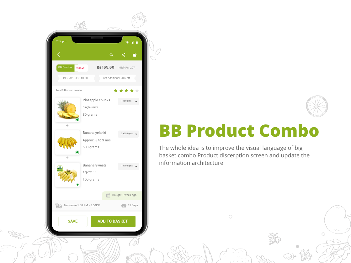 Redesign Big basket Product Combo Detail Page by Abhilasha Jaiswal on
