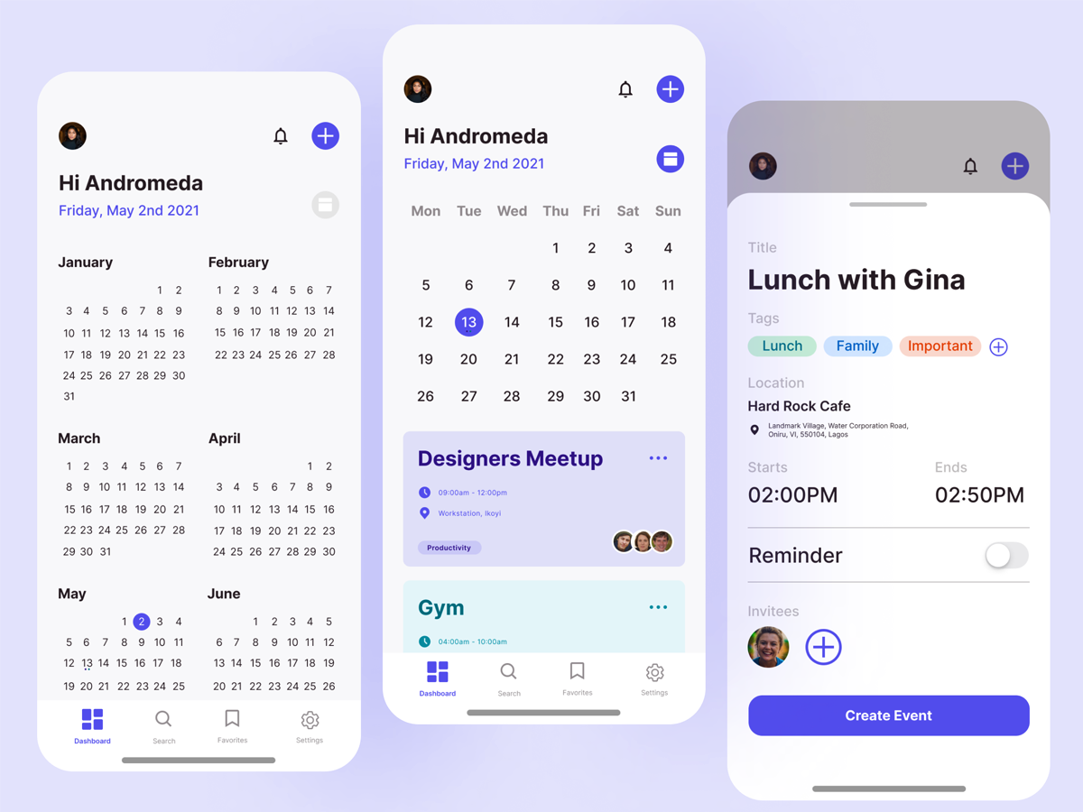 Calendar App Concept by Franklyn B. Epidi on Dribbble