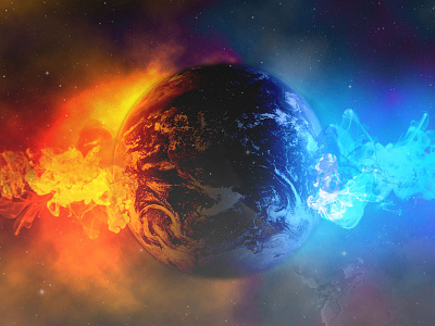 Explosion blue cool earth effects explosion orange photoshop space
