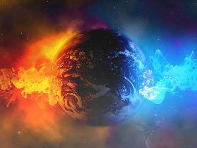 Explosion blue cool earth effects explosion orange photoshop space