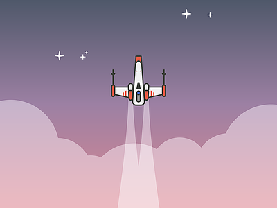 Epic Space Journey illustration movies star wars starship starwars x wing x wing xwing
