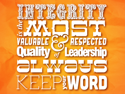Leadership Series #1 integrity leadership leerdustin mask orange photo manipulation transparency typography wildcanon words