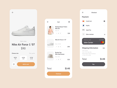 Daily UI #002 Credit Card Checkout checkout credit card credit card checkout dailyui dailyui 002 dailyuichallenge mobile design mobile ui nike product card ui ux