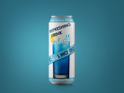 Refreshing Drink blue branding can colorful creative dailyui design dribbble dribbble shot mojito photoshop typogaphy ui
